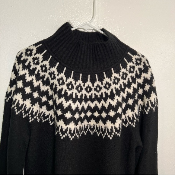 Gap Relaxed Forever Cozy Fair Isle Sweater Black White L - Picture 4 of 12